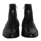 Black Leather Chelsea Short Ankle Boots  Shoes