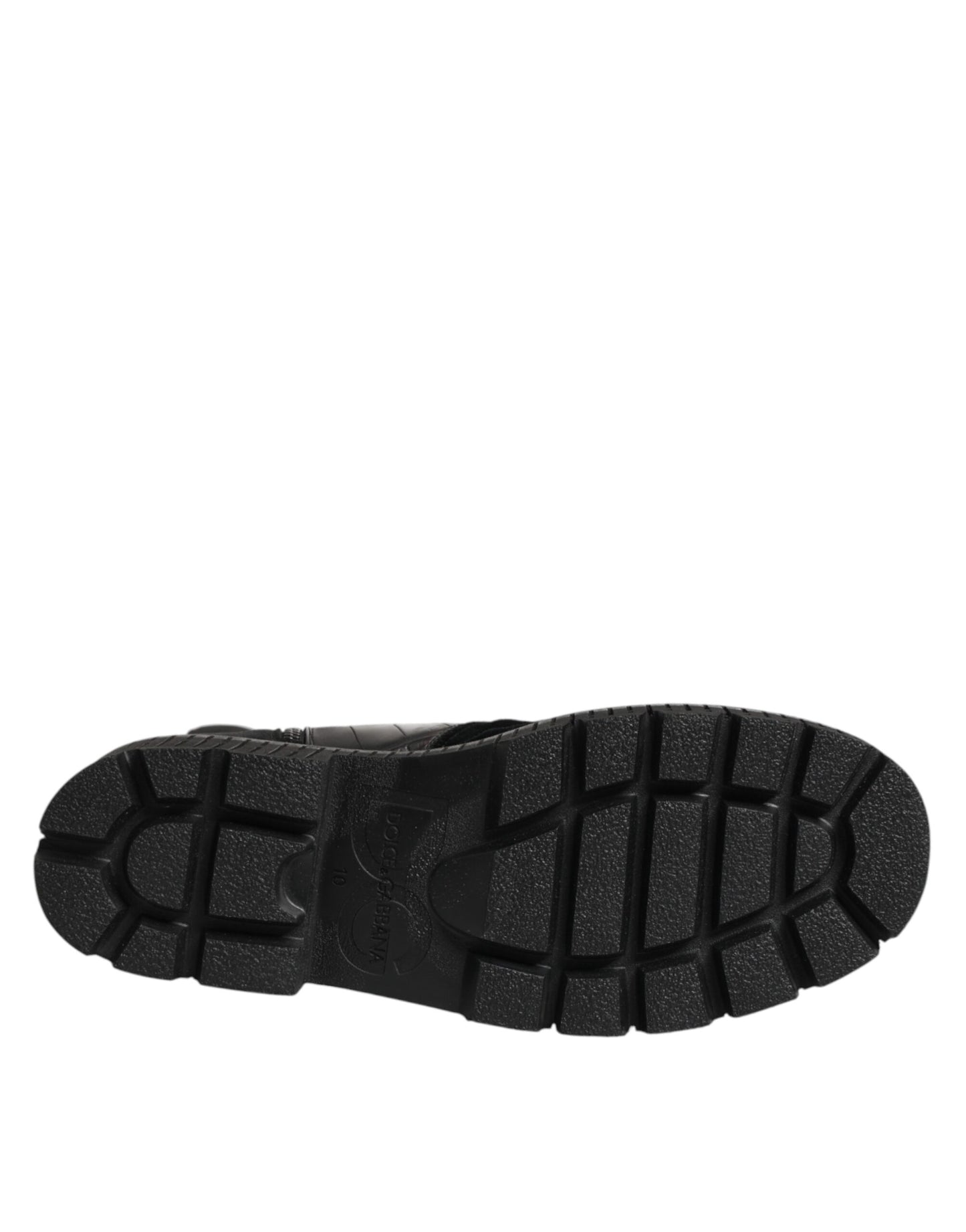 Black Patchwork Leather Mid Calf Boot  Shoes