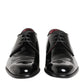 Black Calfskin Leather Derby Men Dress Shoes