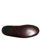 Bordeaux Jacquard Leather Slip On Loafer Shoes