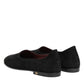 Black Leather Suede Slip On Loafers Dress Shoes