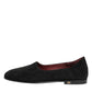 Black Leather Suede Slip On Loafers Dress Shoes