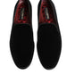 Black Leather Suede Slip On Loafer Dress Shoes