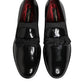 Black Leather Slip On Dress Men Loafers Shoes