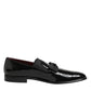 Black Leather Slip On Dress Men Loafers Shoes