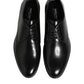 Black Calfskin Leather Derby Dress Shoes