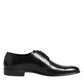 Black Calfskin Leather Derby Dress Shoes