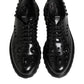 Black Leather Studded Men Formal Derby  Shoes
