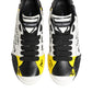 Multicolor Leather Graffiti Low Top Sneakers Shoes