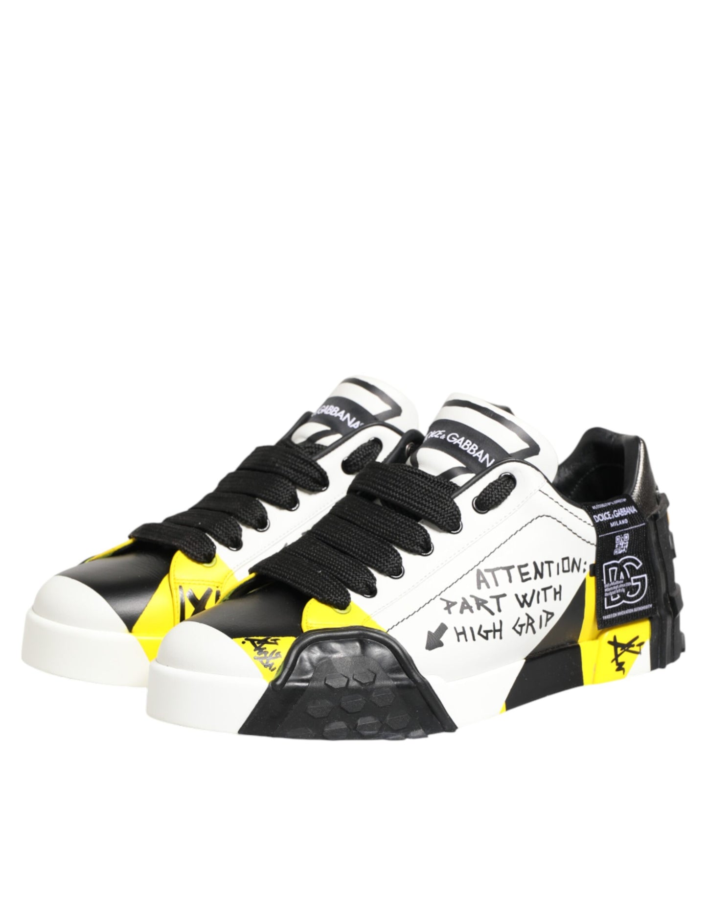 Multicolor Leather Graffiti Low Top Sneakers Shoes