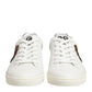 White Leather Heart Embellished Sneakers Shoes
