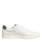 White Leather Heart Embellished Sneakers Shoes