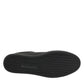 Black Leather Heart Embellished Sneakers Shoes