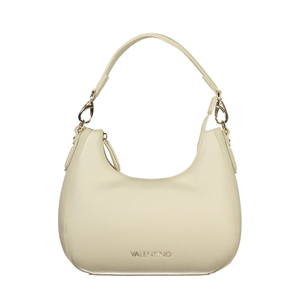 Beige Polyurethane Women's Bag with Shoulder Strap