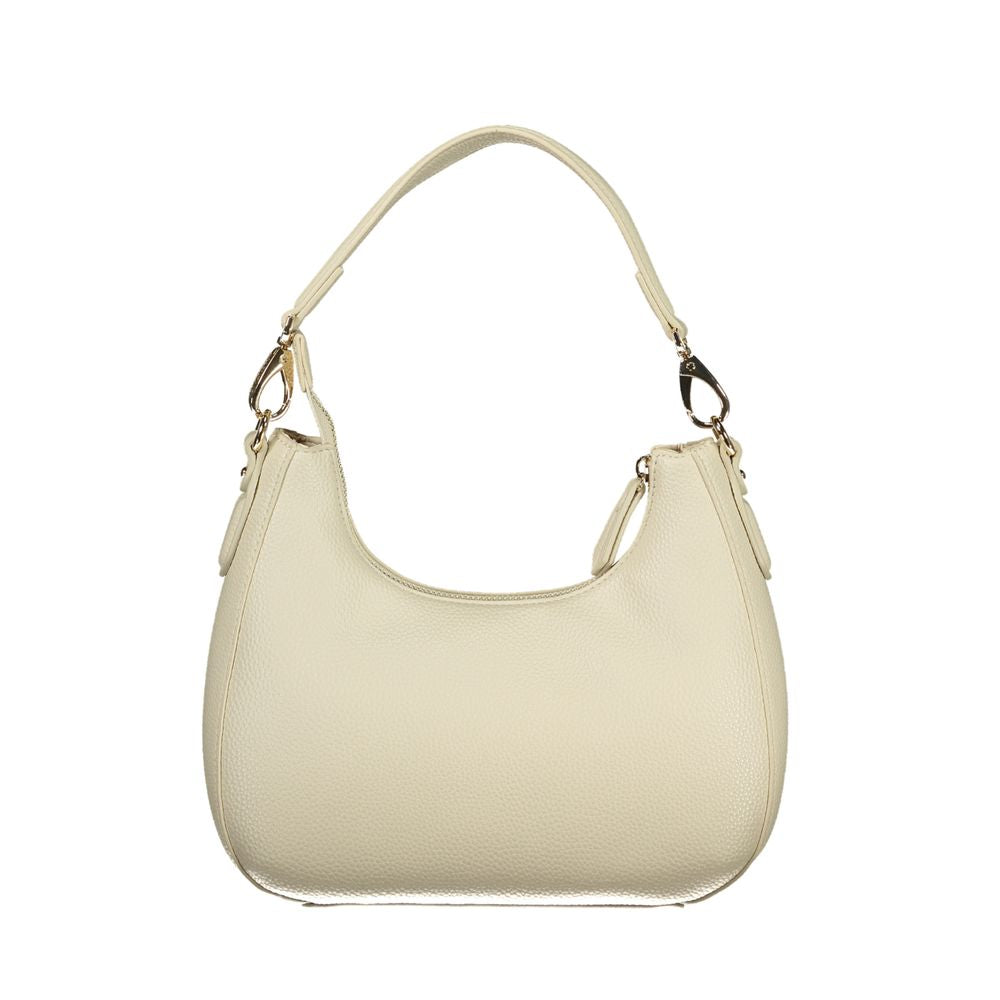 Beige Polyurethane Women's Bag with Shoulder Strap