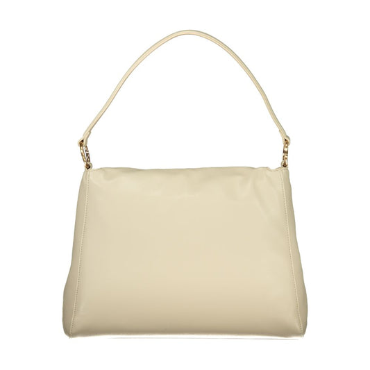 Beige Polyurethane Women Shoulder Bag