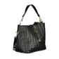 Black Polyurethane Women's Shoulder Bag