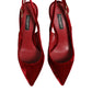 Red Suede High Heels Slingbacks Sandals Shoes