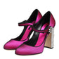 Pink Strass Mary Janes Heels Pumps Shoes