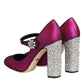Pink Strass Mary Janes Heels Pumps Shoes