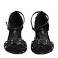 Black Studded Ankle Strap Sandals Shoes