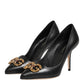 Black Leather DG Amore Heels Pumps Shoes