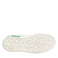 White Green Leather Low Top Sneakers Shoes