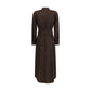 Brown Silk Casual Dress