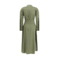 Green Silk Casual Dress