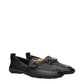 Black Leather Slip-On Loafers