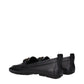 Black Leather Slip-On Loafers