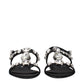 Black Satin Flat Sandals