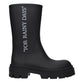 Black Cotton Ankle Boots