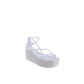 White Leather Platform Sandals