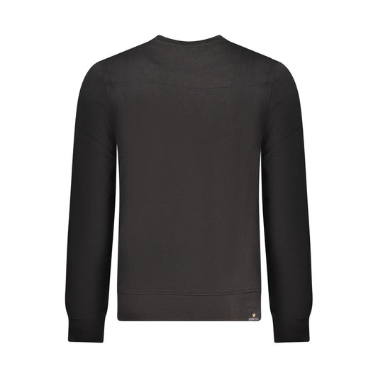 Black Cotton Men Sweatshirt
