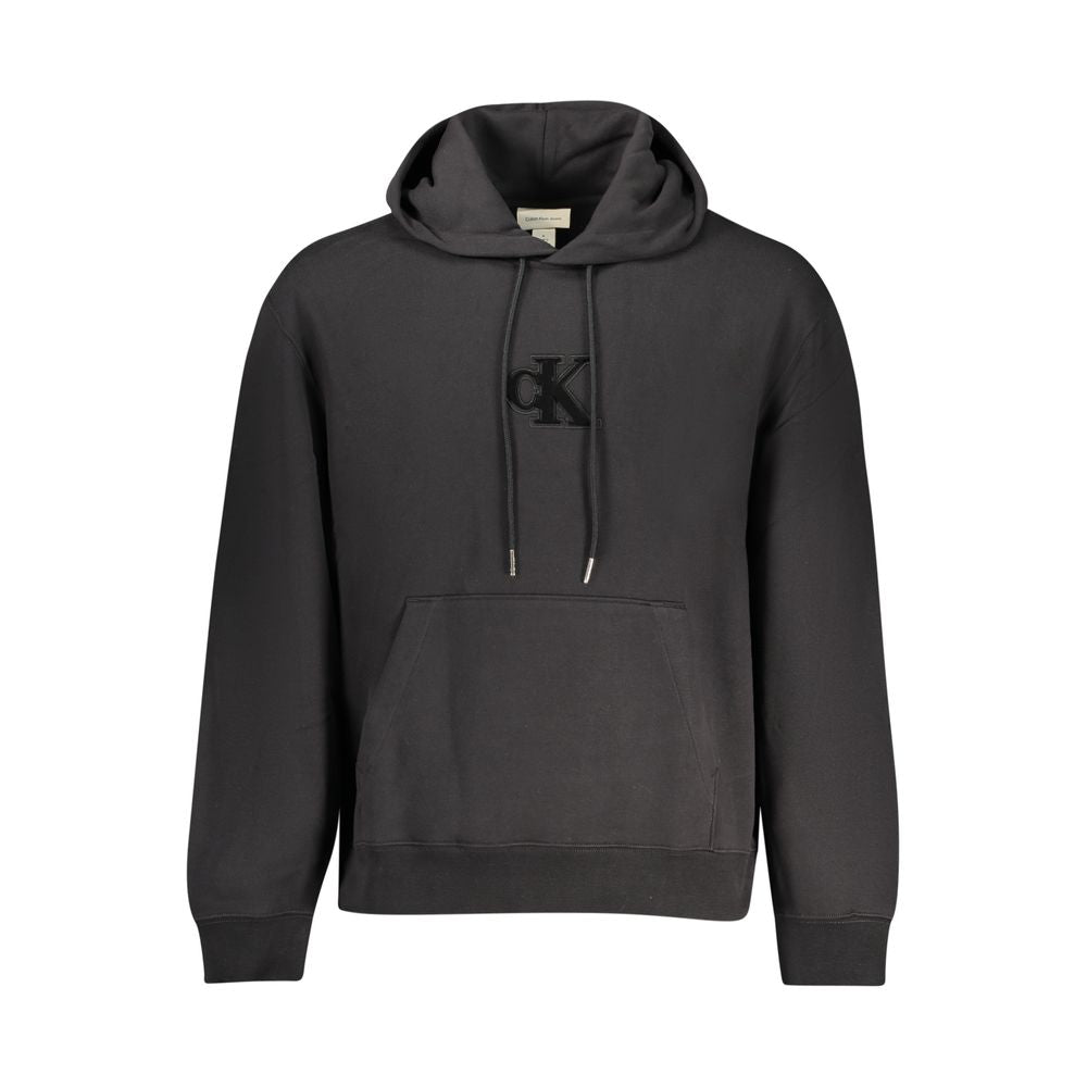 Black Cotton Men's Hooded Sweatshirt