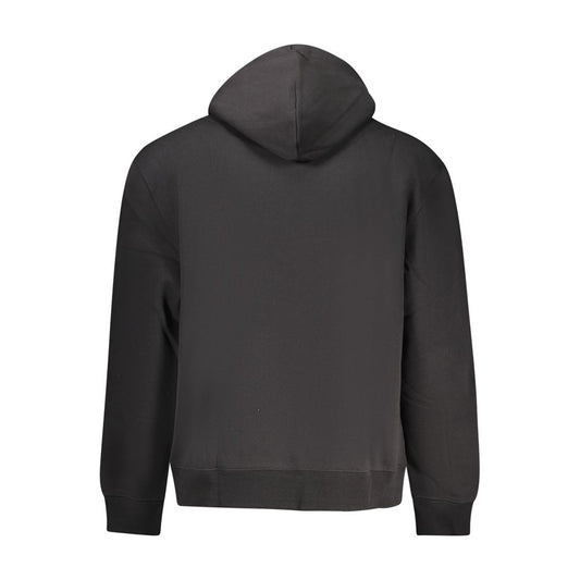 Black Cotton Men's Hooded Sweatshirt