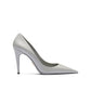 Gray Leather High Heel Pumps