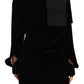 Sheath A-line Black Viscose Long Sleeves Round Neck Mini Dress