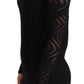 Bodycon Sheath Black Viscose Long Sleeves Mini Dress