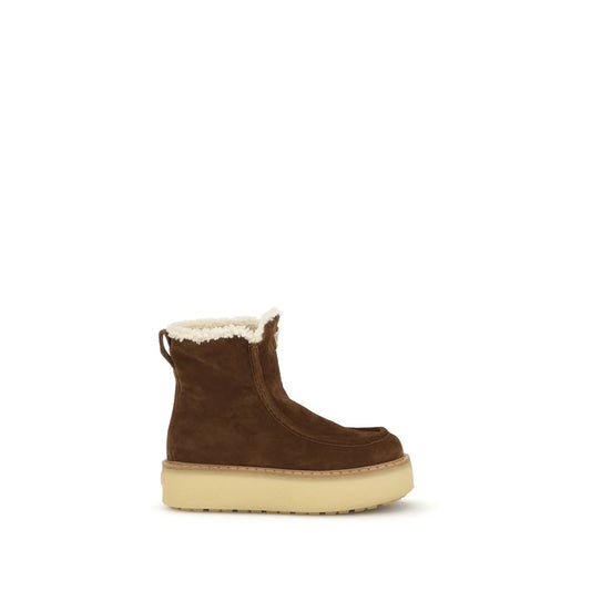 Brown Calf Leather Bos Taurus Ankle Boots