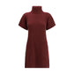 Bordeaux Fleece Wool Casual Dress