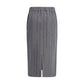 Gray Polyester Midi Skirt