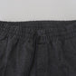 Gray Striped Wool Skinny Trouser Pants