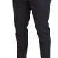 Gray Striped Wool Skinny Trouser Pants