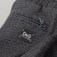 Gray Striped Wool Skinny Trouser Pants