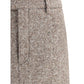 Brown Fleece Wool Long Skirt