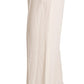 White High Waist Pleated Straight Formal Trouser Pants