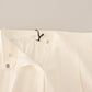White High Waist Pleated Straight Formal Trouser Pants