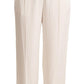 White High Waist Pleated Straight Formal Trouser Pants